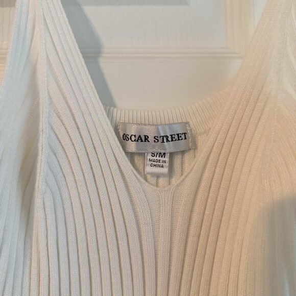 White Ribbed Knit Midi Dress - Picture 2 of 2